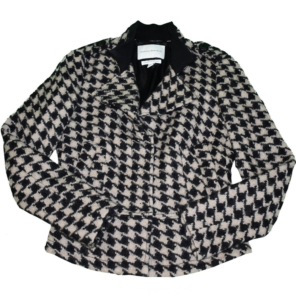 Banana Republic XS Jacket Houndstooth Wool Women's